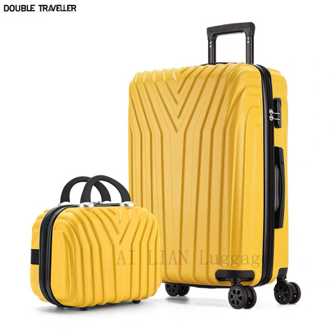 Travel suitcase with spinner wheels Women trolley luggage set 20 inch carry on suitcase 29''high-capacity zip aluminium frame ► Photo 1/6