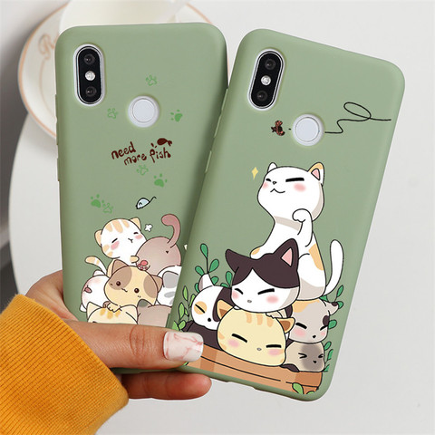 Cartoon Cat Dinosaur Phone Case For Xiaomi Redmi Note 8 Pro 7 8T 6 5 5A 4X K20 Pro 4A 5 Plus S2 Y3 6A 7A 8A Soft TPU Matte Cover ► Photo 1/6