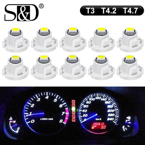 10Pcs Super Bright T3 T4.2 T4.7 Led Bulb Canbus Car Interior Lights Indicator Dashboard Warming Instrument 3030SMD Lamps ► Photo 1/6