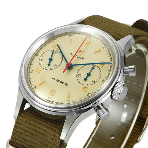 New 40mm China Aviation Chronograph Mechanical Watches For Men 1963 Seagull Movement Chronograph Sapphire Men Pilot Watches ► Photo 1/6