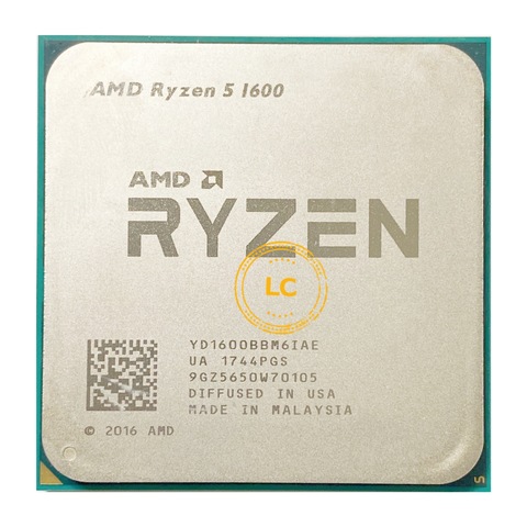 AMD Ryzen 5 1600 R5 1600 3.2 GHz Six-Core Twelve Thread 65W CPU Processor YD1600BBM6IAE Socket AM4 ► Photo 1/2