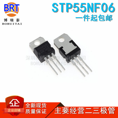 10pcs/lot STP55NF06 TO-220 P55NF06 TO220 55NF06 new MOS FET transistor ► Photo 1/5