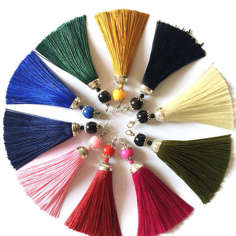5pcs 11cm Colorful Silk Tassel Brush for Earring Charm Making Tassels Pendant Diy Jewelry Making Accessories Handmade Crafts ► Photo 1/6