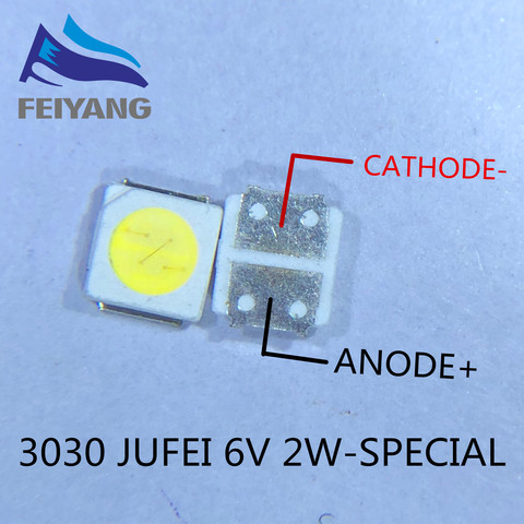 50pcs 3030 Backlight High Power LED Dual Chip 6V JUFEI AOT Cool White PT30A66 TV Dedicated Cool White PT30A66 TV Surface Mount ► Photo 1/3