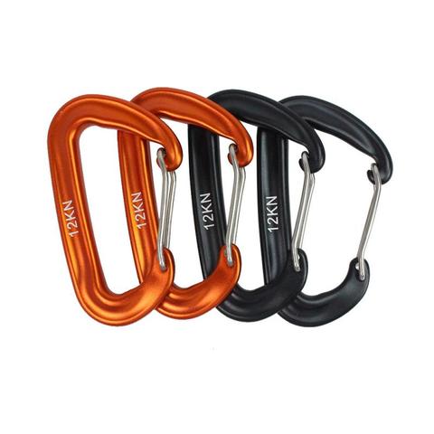 1PCS Durable 12KN D Carabiner Key Aluminum Wire Gate Spring Clip Locking Backpack Hammock Camping Hiking Climbing Equipment ► Photo 1/6