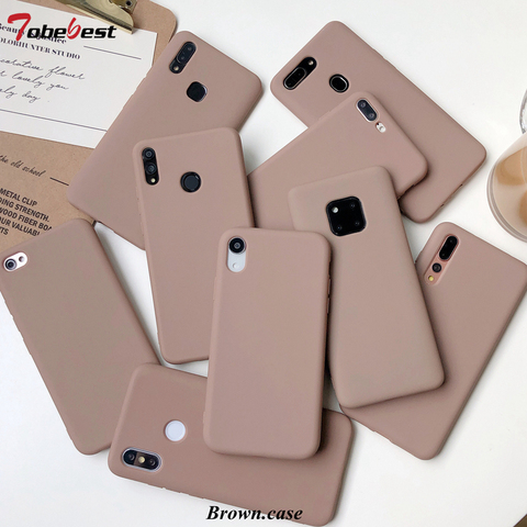 Brown Matte Phone Case For xiaomi redmi note 8 7 6 5 4 Pro 8a 7a 6 6A 5 5A 5 Plus 4A 4X S2 K20 Silicone Canndy Soft TPU Cover ► Photo 1/6