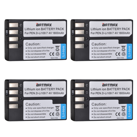 Batmax 1800mAh D- Li109  D li109 Battery akku For Pentax K30 K50 K-30 K-50 K500 K-500 K-S1 KS1 K-S2 KS2 Cameras ► Photo 1/5