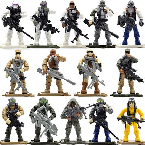 Set Game Army Soldiers Duty Military Series with Weapons Call Telescope Building Blocks Bricks Toys for Children ► Photo 1/5