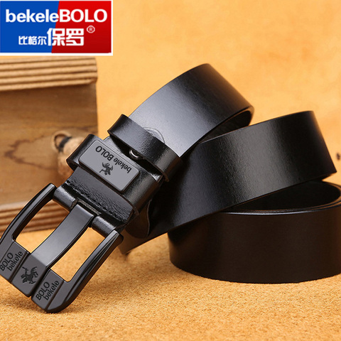Genuine Leather men belts Fashion alloy belts Buckle luxury brand jeans belts for men business belt male ► Photo 1/5