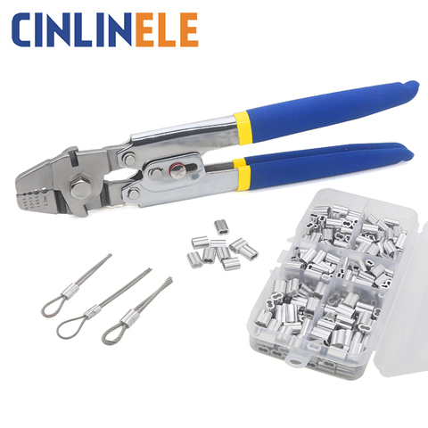 Wire Rope Crimping Fishing Swaging Tool Cable Crimps up to 2.2mm   Aluminum Tube Double Barrel Ferrule Loop Sleeve ► Photo 1/6