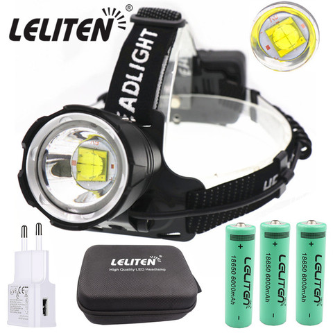 XHP70.2 LED Headlamp Zooming Fishing Head lamp Camping headlight ZOOM Headlamp Flashlight Use3*18650 Battery ► Photo 1/6