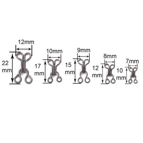 100Pc Metal Bra Strap Adjuster Slider 8 Hook Adjustment Buckle 12mm 