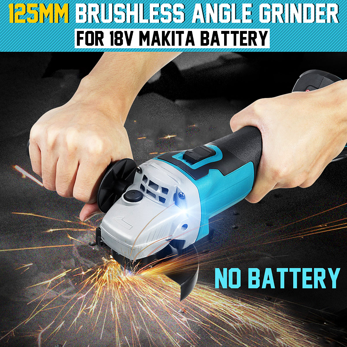 125/100mm 18V Brushless Cordless Impact Angle Grinder Power Tools Polishing Grinding Metal Cutting Machine for Makita Battery ► Photo 1/6
