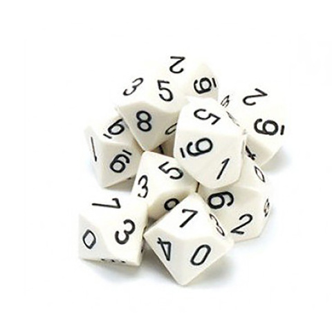 10 Pcs/lot  White Digital Dice 0-9 Puzzle Game 10 Sided Dice Funny Game Accessory 16mm ► Photo 1/1