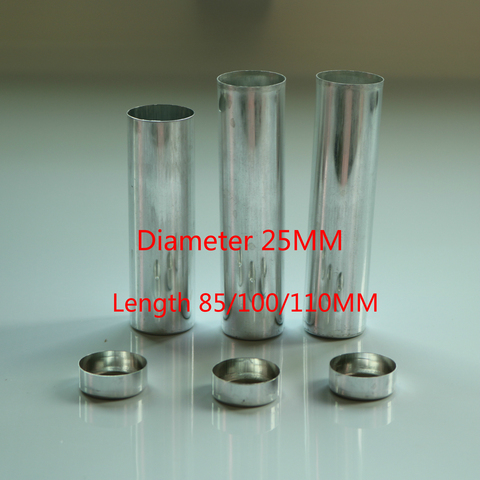 100pcs 25mm Dental Empty Aluminum Cartridges Tube With Cover Caps For Flexible Denture Valplast Material Laboratory Instrument ► Photo 1/6