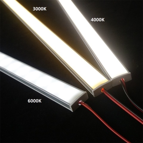 12VDC 50cm 20inch LED cabinet bar light,2835 60 120/240 led per meter flat U profile led hard strip,2W/6W/9W diode invisible ► Photo 1/6