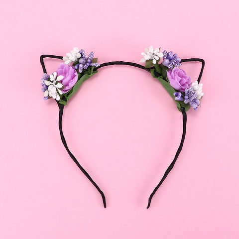 1pc Lovely Hair Hoop Headwear Fashion Children Girls Cute Rose Flower Cloth Headband Cat Ear Headband Hair Bands ► Photo 1/6