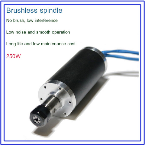 250W Brushless Spindle 53Ncm 12000rpm DC 24V 42mm Motor ER11 Collets for Drilling Milling Carving Metal Plastic Wood Working ► Photo 1/2