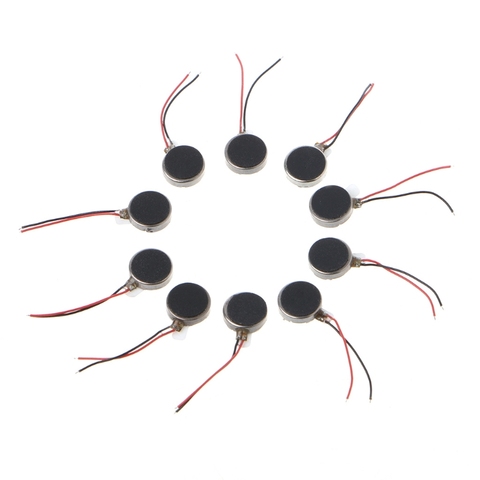 10 Pcs/Set DC 3V 70mA 12000±2500RPM Phone Coin Flat Vibrating Vibration Motor ► Photo 1/1