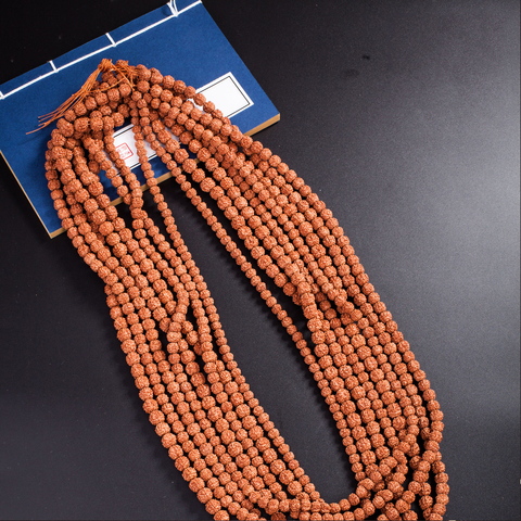 Natural Rudraksha Mala 108 Beads 5/7/9mm Mala Prayer Meditation Buddhist for Necklaces Meditation Practice Bracelet Accessories ► Photo 1/6