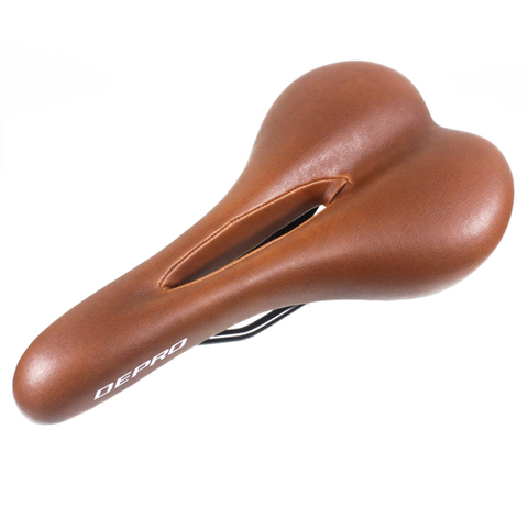 Retro Bicycle Saddle Hollow Cycling Saddle PU Leather Vintage Seat Custion Road Bike MTB Saddle Classic Brown Bike Seat ► Photo 1/6