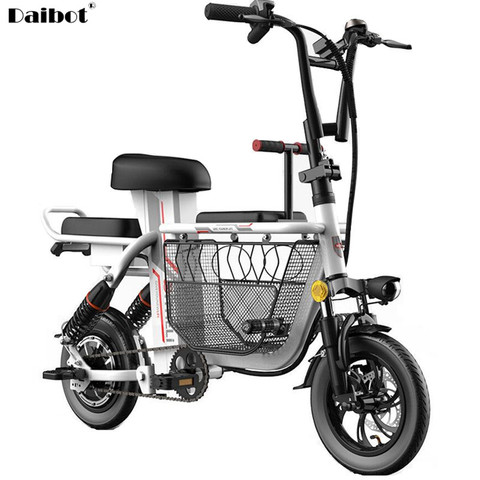 Electric Bikes Adults 2 Wheels Electric Bicycles 12 Inch 48V 150KM Removable Battery Mini Parent-child Foldable Electric Scooter ► Photo 1/6