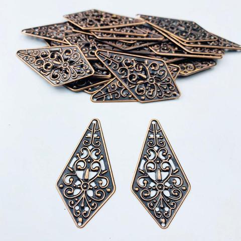 20 pieces/lot 23x45cm antique bronze tone metal Filigree Flower Wrap Connector   Jewelry DIY Components ► Photo 1/2