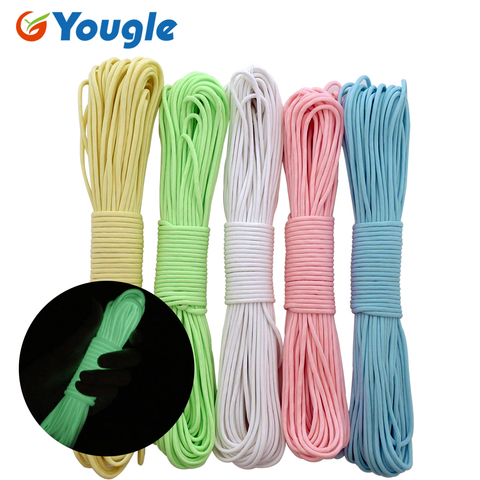 Yougle 9 Strands Cores Luminous Glow in the Dark & Reflective Paracord Parachute Cord Lanyard 25 50 100 feet ► Photo 1/6