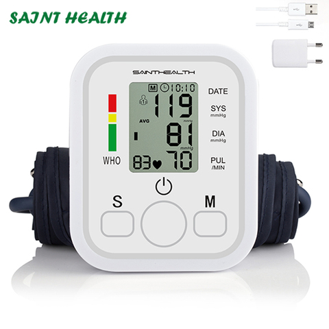 Medical Equipment Tonometer Digital Upper Arm Tensioner Blood Pressure Monitor Measurement Meter Device arterial gauge BPMonitor ► Photo 1/6