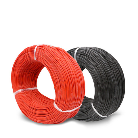 2M Two Wires10/12/14/16/18/20/22/26AWG Silicone Wire SR Wire Flexible Stranded Copper Electrical Cables 1M black+1M red For RC ► Photo 1/5