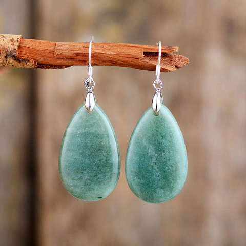 Luxury Women Teardrop Earrings Aventurine Drop Dangle Earring Elegant Lady Earring Jewelry Dropship Wholesale ► Photo 1/6