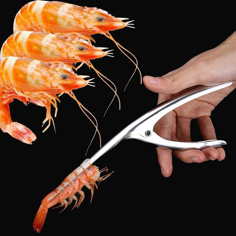 Stainless Steel Shrimp Peeler Prawn Shrimp deveiner Fishing Knife Lobster Shell Remover Peel Device Kitchen Seafood Tools ► Photo 1/6