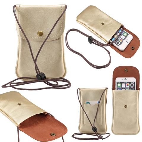 Phone Wallet Purse Shoulder Bag 5.7inch Crossbody Bags for iPhone X 11 Pro 7Plus handbag Scalable Strap Card Slot Phone Bag Case ► Photo 1/6