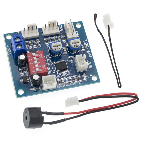 1PCS DC 12V 5A PWM PC CPU Fan Temperature Control Speed Controller Board Speed Controller Temperature Probe Buzzle ► Photo 1/1