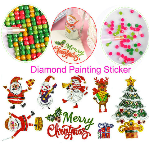 Round Diamond Painting Christmas Full Drill DIY Special Shaped 5D Diamond Painting Sticker Decoration for Kids and Adults ► Photo 1/6