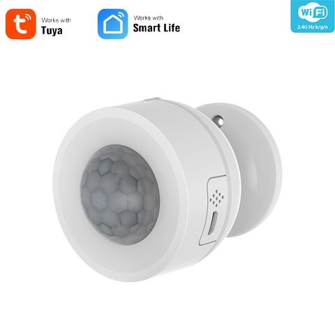 WIFI Smart PIR Motion With Temperature Humidity Sensor USB Or Powered Operated Alarm Detector Work With Alexa/Google/Tuya APP ► Photo 1/6