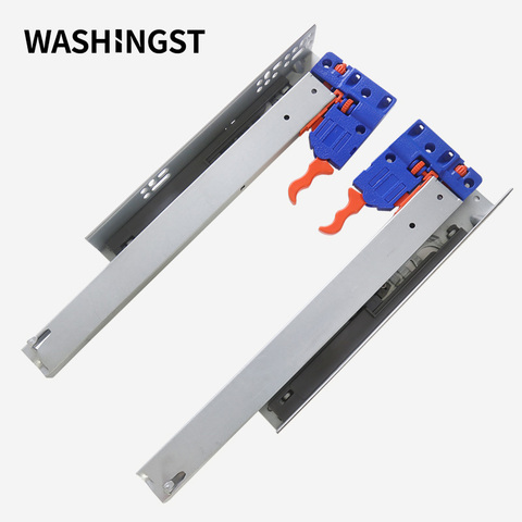 WASHINGST Three Section Bottom Mounting Slide With Dismounting Device Cabinet Drawer Slide Damping Buffer Guide ► Photo 1/6