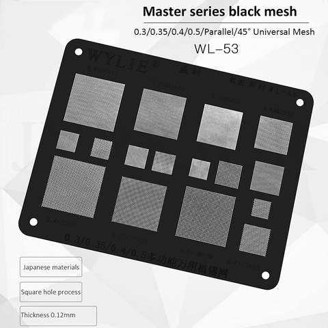 0.3/0.35/0.4/0.5/Parallel/ Hole Universal Multi Function Planting Tin Mesh BGA Reballing Black Stencil Heating Template ► Photo 1/2