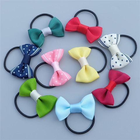 10pcs/20pcs/set Candy Bow Kids Elastic Hair Bands Girls Princess Headwear Cute Children Ropes Baby Hair Accessories Headdress ► Photo 1/6