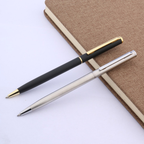 luxury High quality brand matte black student pen stainless golden wave Engraving technology Ball point pen Office Supplies ► Photo 1/6