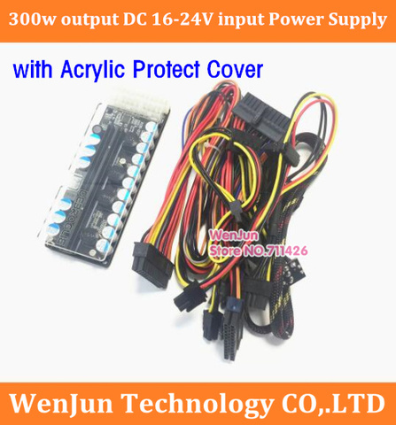 300w output DC 16-24v wide input DC-DC ATX Power Supply with Acrylic Cover (VR Ready Pico PSU) MINI ITX DC to Car ATX PC Power ► Photo 1/6