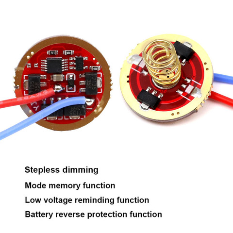 17mm 20mm 7135x6 AMC7135 x 6 Stepless Dimming LED Driver Circuit Board for T6 L2 U2 XPL SST20 SST40 Flashlight with mode memory ► Photo 1/6