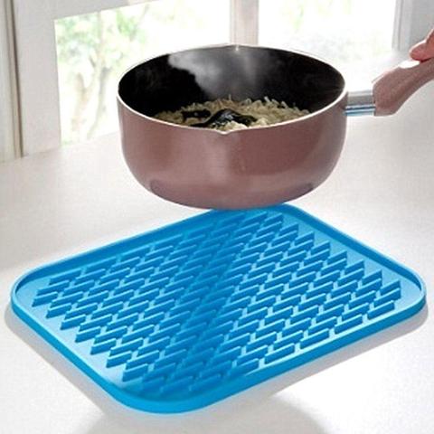 1PC Kitchen Silicone Dish Drying Mat Heat Resistant Draining Tableware  Dishwasher Durable Cushion Pad Dinnerware Table Mat Placemat