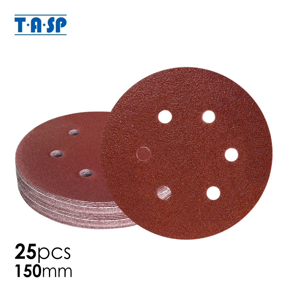 25pcs 6 In Sanding Disc Hook And Loop Sandpapers/ Discs 600-3000Grit Sander-Pads 