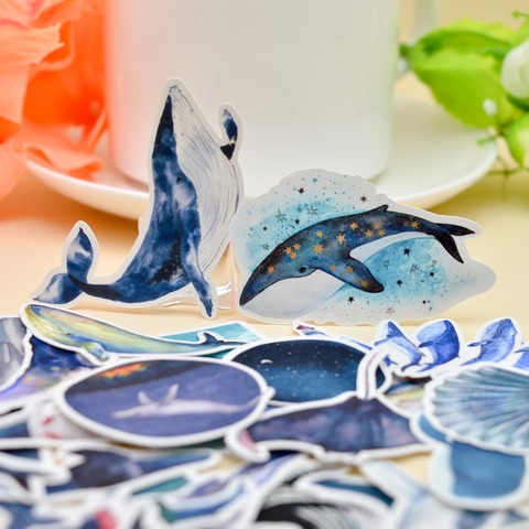 28pcs Kawaii Deep sea whale sticker Planner stickers scrapbooking stationery stikers/DIY Blue Dolphin  bullet journal papelaria ► Photo 1/6