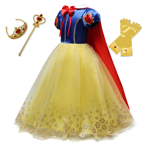 Summer Princess Dress For Girls Snow White Cosplay Costume Puff Sleeve Kids Dress Children Party Birthday Fancy Gown Vestidos ► Photo 1/1
