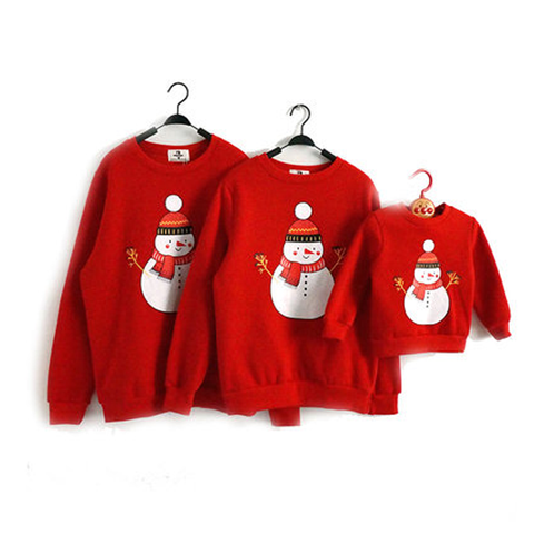 2022 High Quality Christmas Couple Adult Kids Pajamas Family Mommy and Me Clothes Santa Claus Sweaters Xmas Sweatshirt Outfits ► Photo 1/6