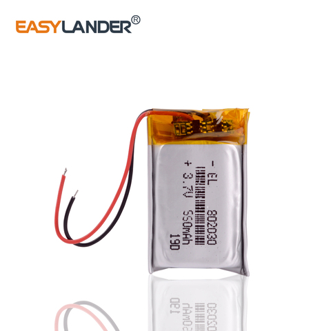 802030 550mAh 3.7V lithium polymer battery MP3 MP4 MP5 Li ion massager batteries replacement in neoline evo z1 auto-register ► Photo 1/6