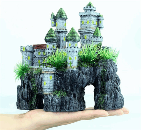 Fish tank landscaping Aquarium decoration Simulation resin Big castle European Rockery Villa house scenery ► Photo 1/5