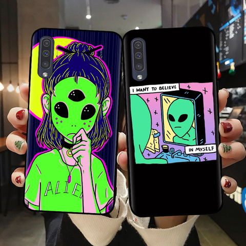 Aesthetics Cute Cartoon alien space Soft Silicone Phone Case Cover Shell For Samsung A10 A20 A30 A40 A50 A70 A51 A71 A7 A9 2022 ► Photo 1/6